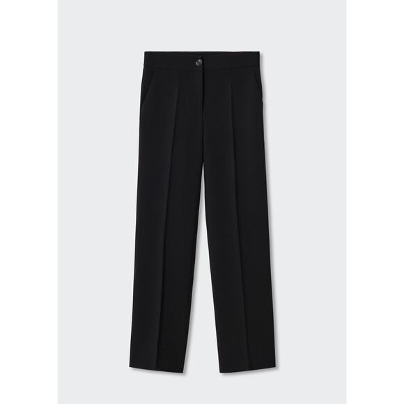 Mango Black High Waist Flowy Wide Leg Trouser Palazzo Pants Size 4 - Picture 3 of 11